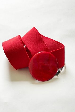Vintage 1980's Red Stretch Deadstock Belt Selected by FernMercantile