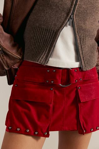 We The Free Micro Mini Suede Skort