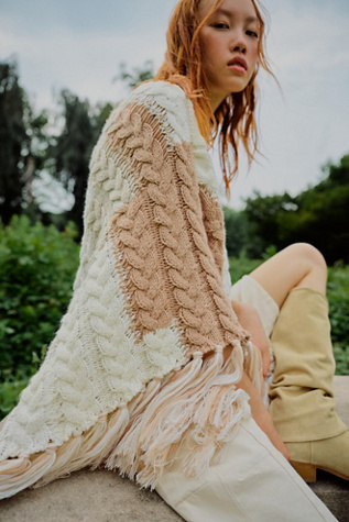 Revelry Cable Fringe Poncho