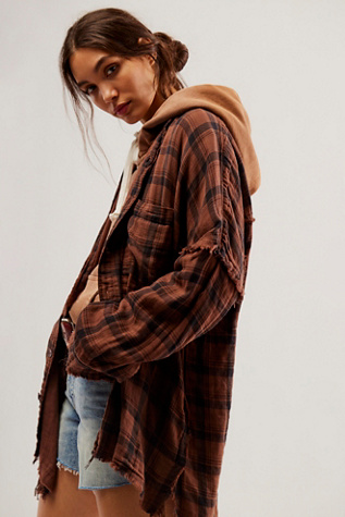 CP Shades Ragged Marella Plaid Top