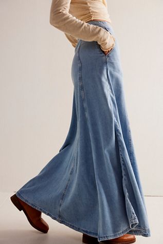 We The Free Catch The Sun Denim Maxi Skirt