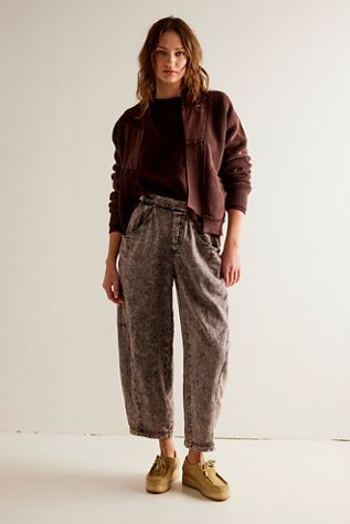 High Road Washed Pull-On Barrel Pants