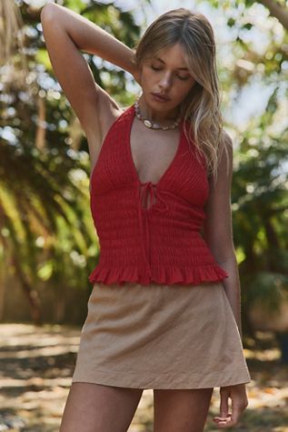 My Little Micro Mini Cotton-Linen Skort