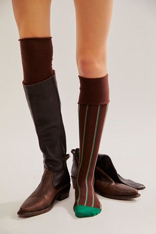 Hi Jinks Over The Knee Stripe Socks