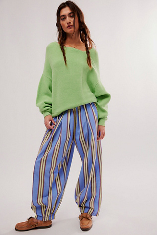 To The Sky Striped Parachute Pants