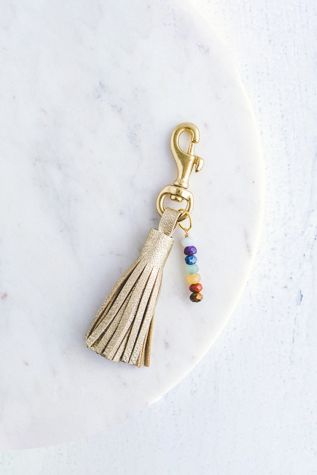 Giving Bracelets Chakra Gemstone Leather Tassel Keychain