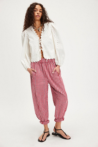 Preppy Poplin Gingham Pants