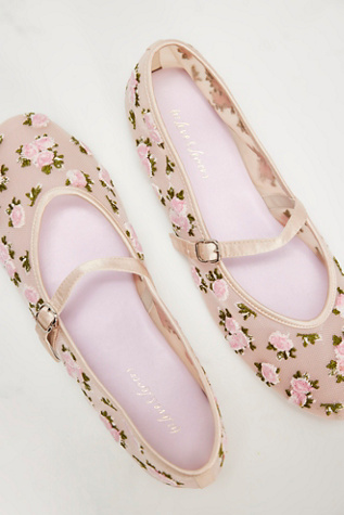 For Love And Lemons Evelyne Embroidered Ballet Flats