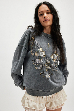 Oneteaspoon Studded Eagle Retro Pullover