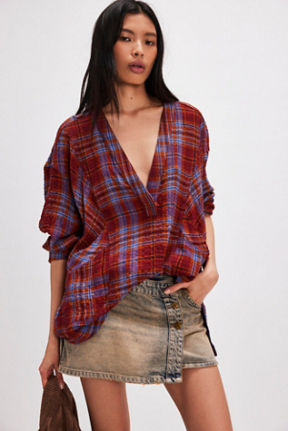 We The Free By The Shore Plaid Shirt