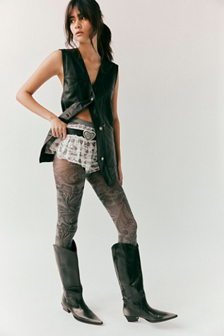 Midnight Brocade Tights