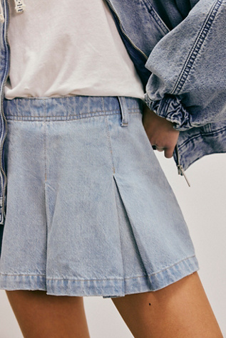 We The Free Madison Ave Denim Mini Skirt