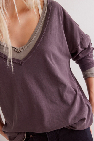We The Free Nina V Neck Long Sleeve Tee