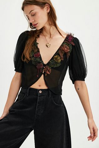 Nigel Preston Vera Decorated Rose Top