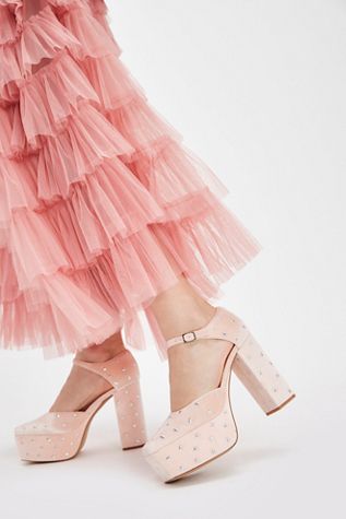 Stardust Velvet Platform Heels