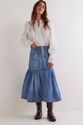 We The Free Now And Then Denim Midi Skirt