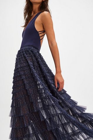 Return Of The Ruffle Maxi Slip Skirt