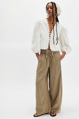 Day's End Linen Pull-On Pants