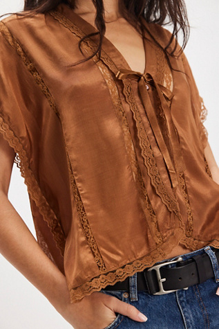 Marigold Shine And Lace Top