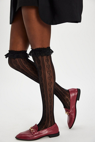 Sweetheart Lace Knee High Socks