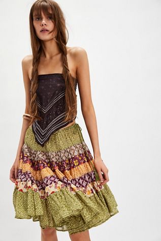 Many Layers Printed Skirt