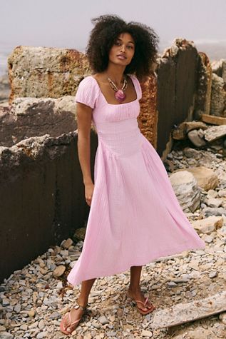 Ciara Pucker Check Midi Dress