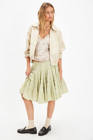 Many Layers Solid Midi Skirt