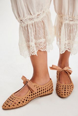 Tied With A Bow Woven Flats