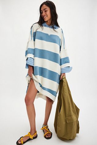 We The Free Out Here Striped Maxi Sweatshirt