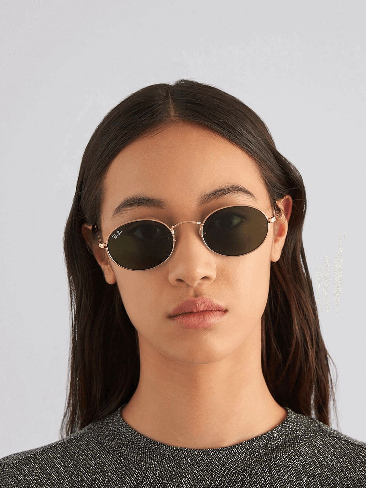 ray ban oval sunglasses black