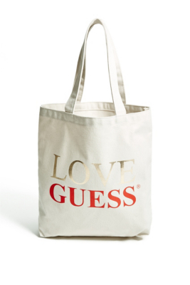 "Love GUESS" Canvas Tote Guess Factory Canada