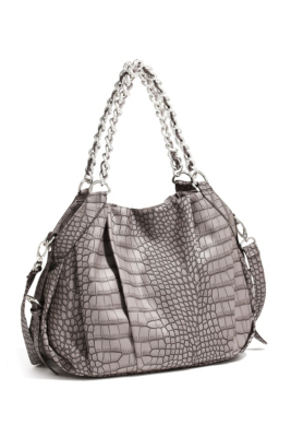 Celeste CrocEmbossed Slouchy Hobo Bag