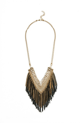 Metal Mesh & Stone Statement Necklace | GbyGuess.com