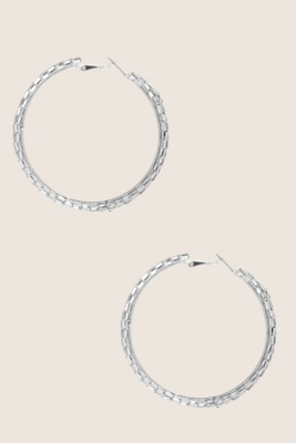 SilverTone Mesh Hoop Earrings