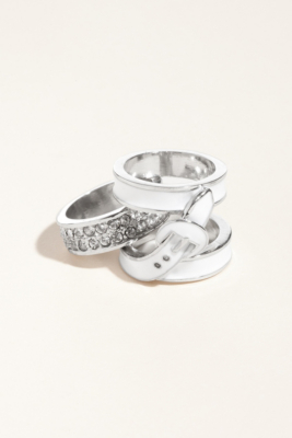 Buckle Ring with Rhinestone Band | GUESS.com