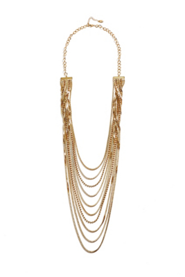 Gold-Tone Multi-Strand Chain Necklace | GUESS.com