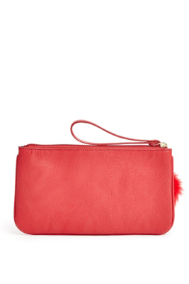 Chantilly Zipper Pom Wristlet | GuessFactory.com