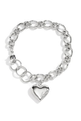 SilverTone Heart Charm Bracelet GUESS.ca