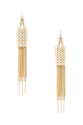 Gold-Tone Fringed Chain Earrings | GUESS.com