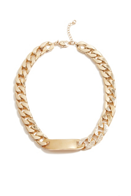 Gold-Tone Glam Chain ID Necklace | GUESS.com