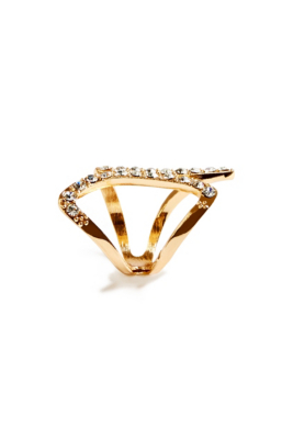 Gold-Tone Rhinestone Open-Cut Ring | GUESS.com