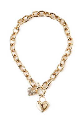 Kim GoldTone HeartLock Necklace