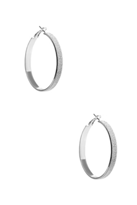 Tanya SilverTone Glitter Hoop Earrings