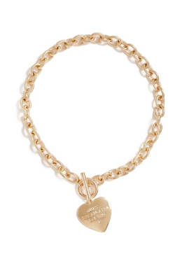 Gold-Tone Heart Charm Necklace | GUESS.com