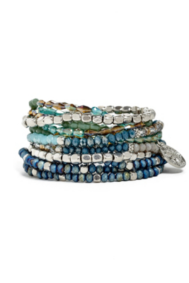 Evet Green Beaded Bracelet Set