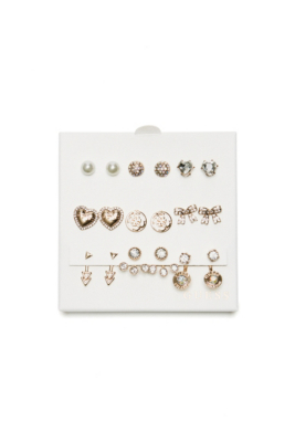 Boxed GoldTone Stud Earring Set