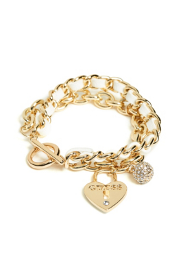 Gold-Tone Charm Toggle Bracelet | GUESS.com