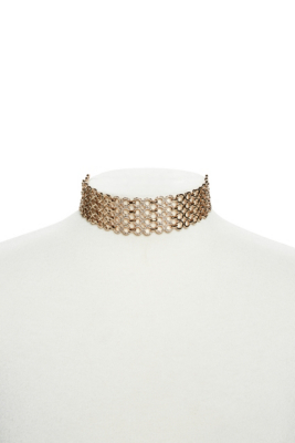 GoldTone O Ring Choker Necklace GUESS by Marciano