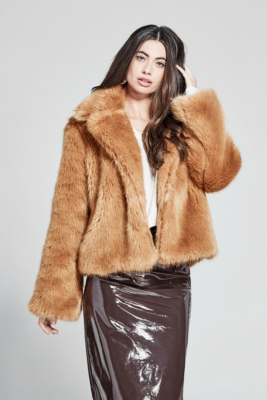 Dana Faux-Fur Jacket | GUESS.com
