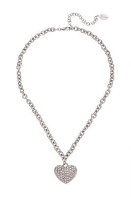 Pave Heart Necklace | GUESS.com